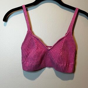 Fuschia Ribbed Women's Bralette